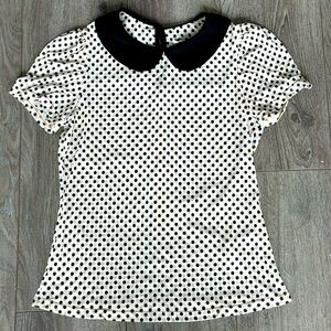 Polka Dot Collared Blouse